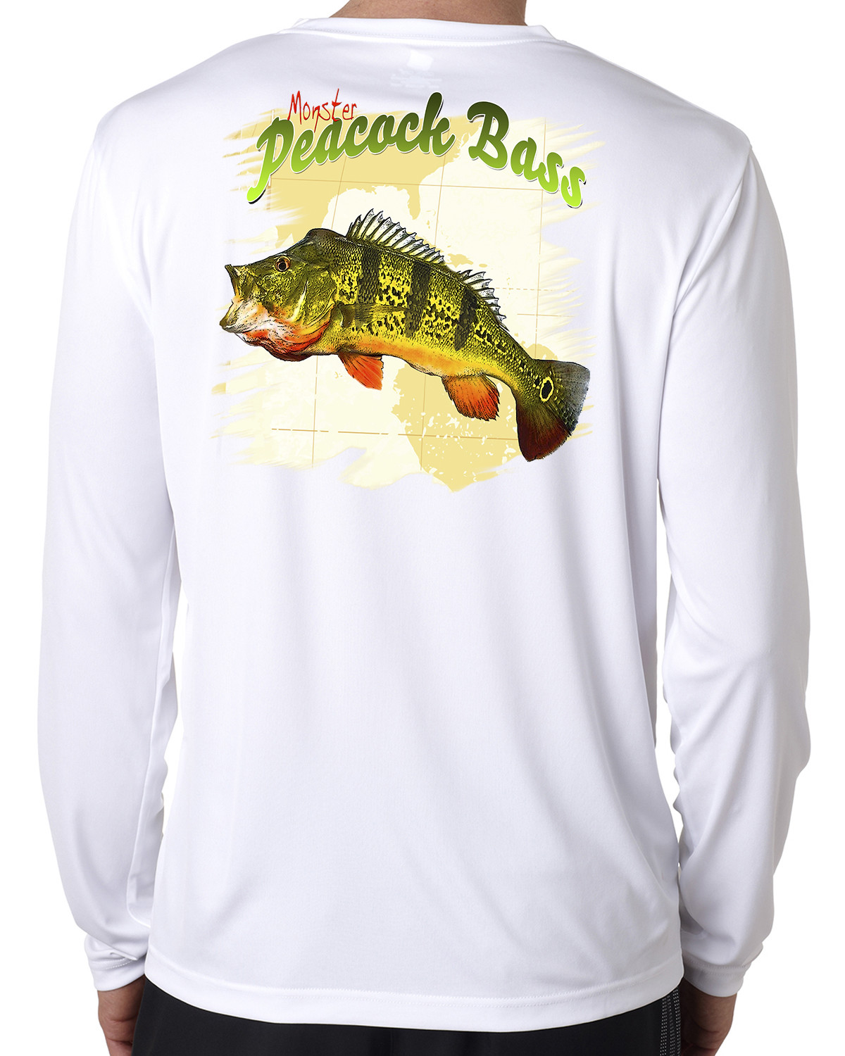 Peacock Bass t shirt Microfiber long sleeve fishing 50+ uv lure rod and reel gallery