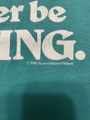 Single Stitch Screen Stars Tag ‘I’d Rather Be Quilting.’ Teal Crewneck Size LG
