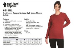 Next Level Apparel Unisex CVC Long-Sleeve T-Shirt 6211NL