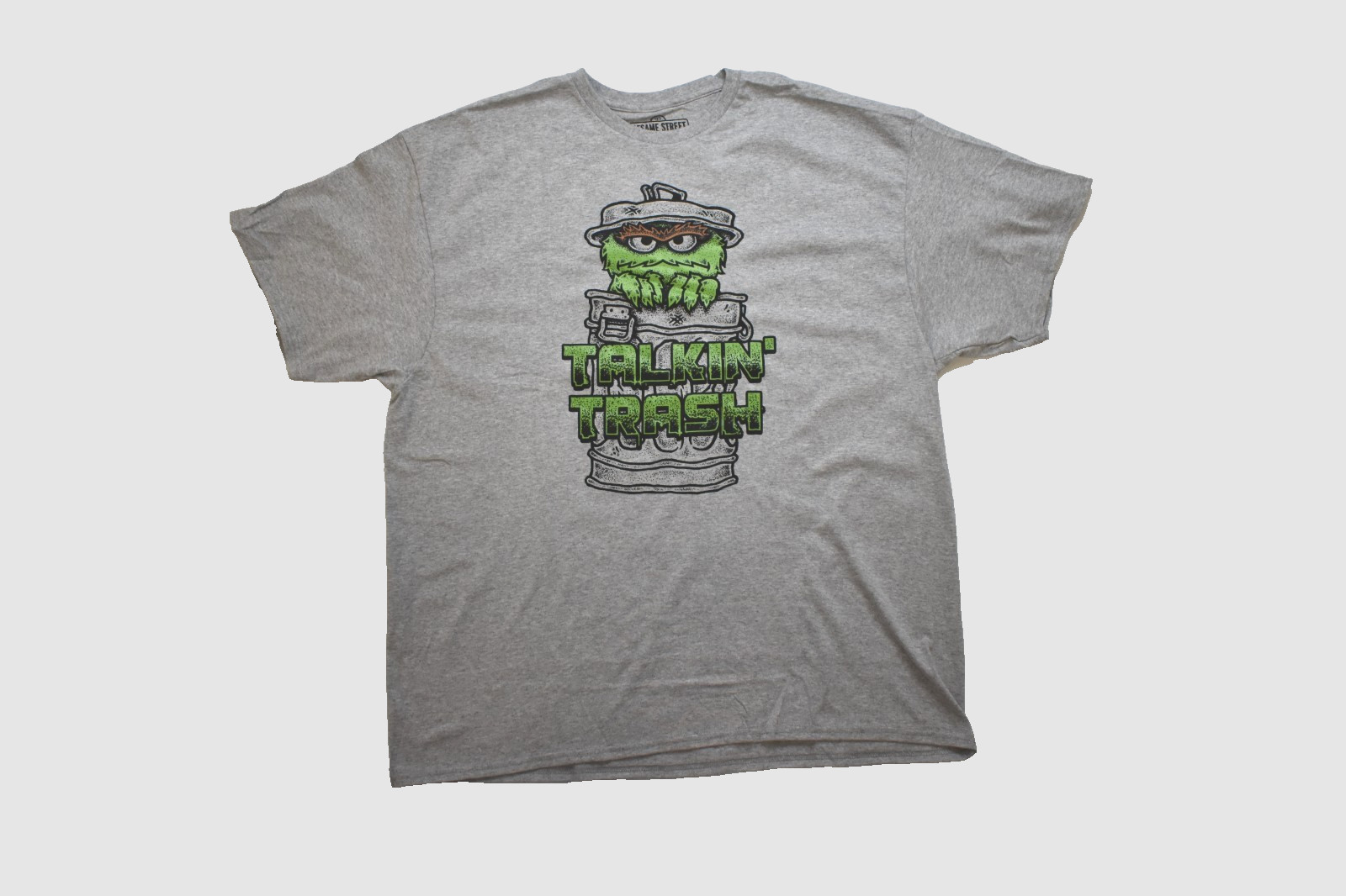 Sesame Street Oscar The Grouch Talking Trash Mens Funny Gray Shirt NWT 2XL gallery