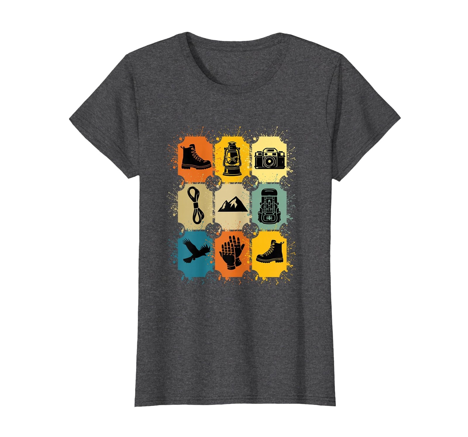 Hiking Gear Essentials Mountain Hiking Camping T-Shirt, Women, Dark Heather G... gallery