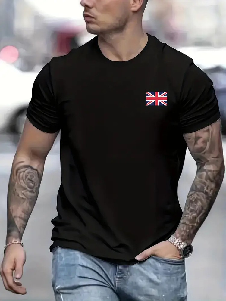 The Union Jack Pattern Flag Print Men’s Britain Comfy T-Shirt Graphic Summer Tee