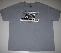John Deere Tractor Power to the Farmer T-Shirt Mens 3XL Moline Gray Tee