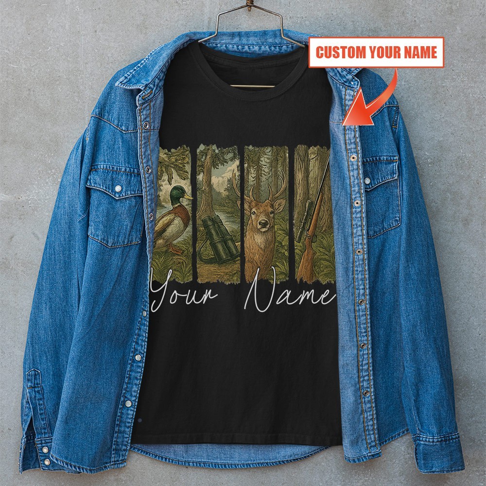 Custom Name Vintage Hunting Season Unisex T-shirt | Father's Day Hunting Gifts gallery