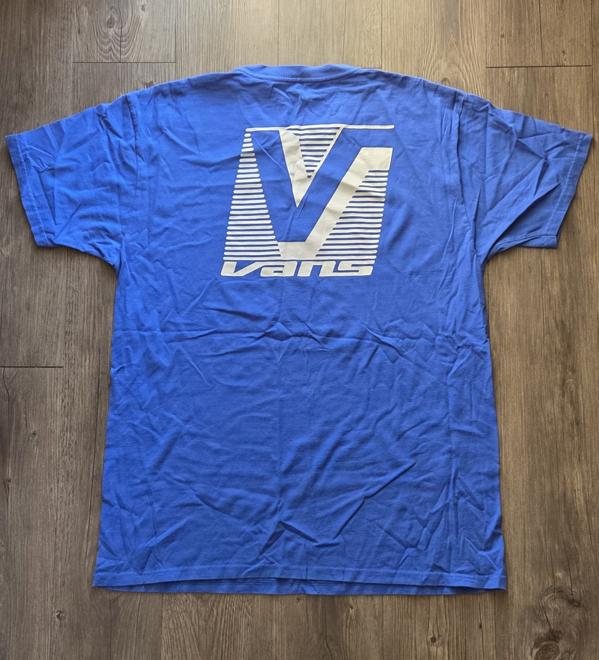 Vans Men’s Blue Classic Fit Logo Graphic Print Crew Neck Tee Short Sleeve Size L
