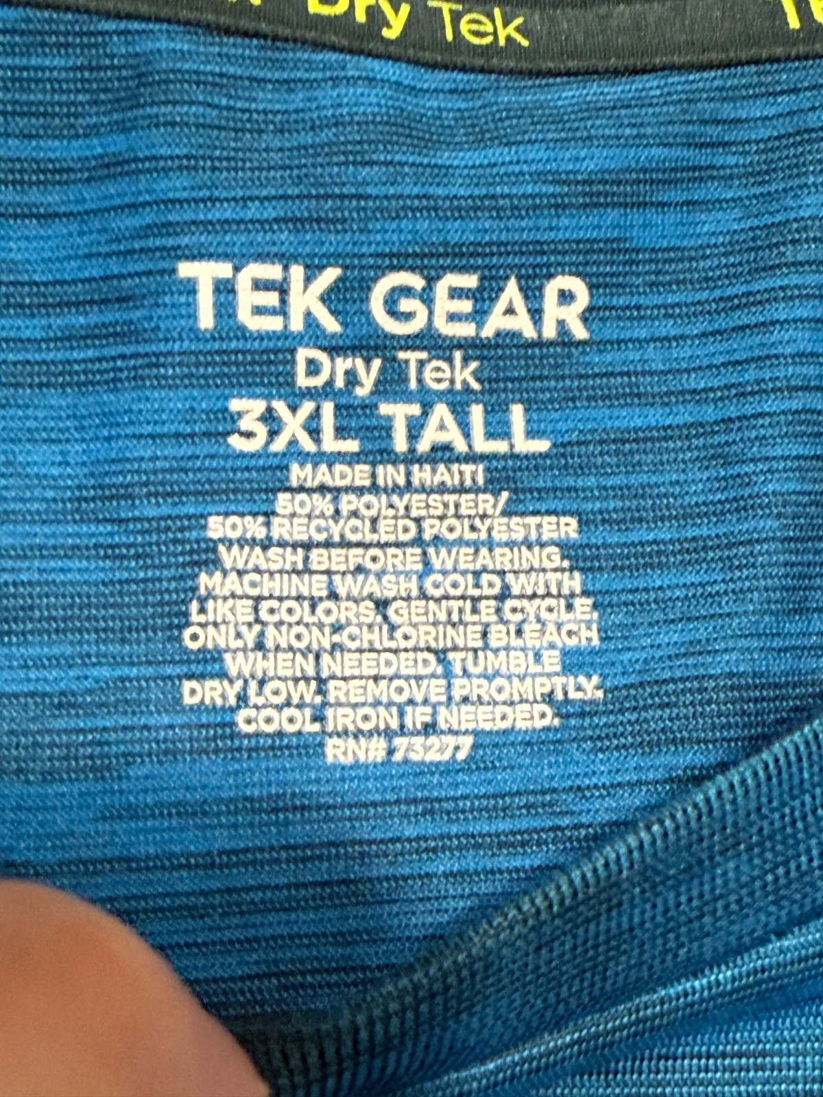 Tek Gear Shirt Men's Size 3XL Blue Athletic Wear Dry Tek Crewneck Short Sleeve gallery