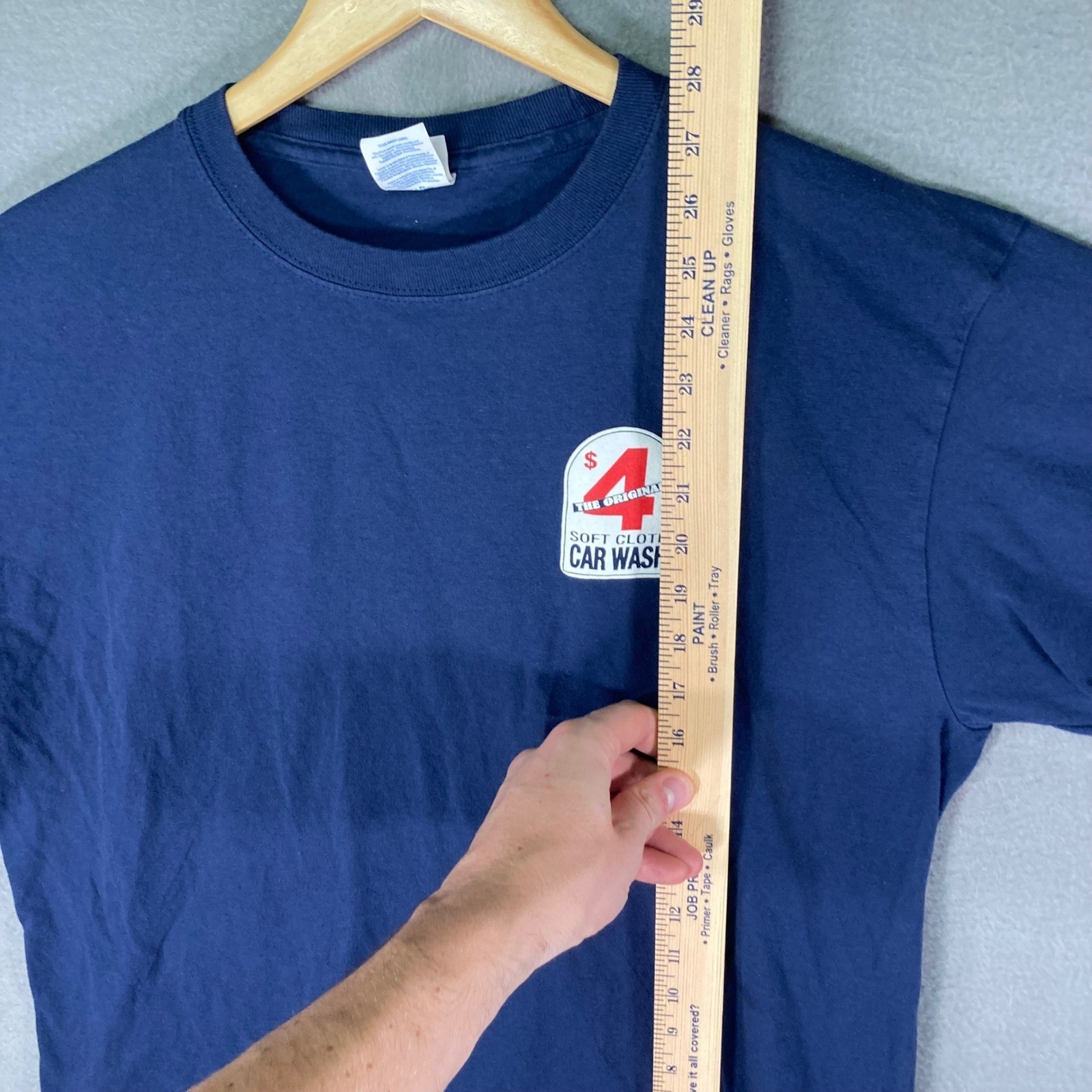 Port & Company Mens Large Graphic T Shirt $4 Soft Cloth Car Wash Logo Blue gallery