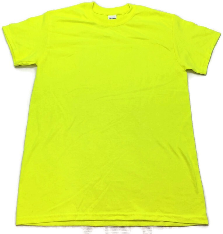 Mens's Safety Yellow Cotton Blend High Vis Long Short Sleeve T Shirt X2 Small gallery