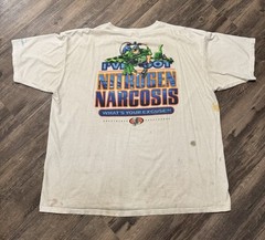 90s Amphibious Outfitters Nitrogen Narcosis Frog Shirt 3XL 1990s Distressed