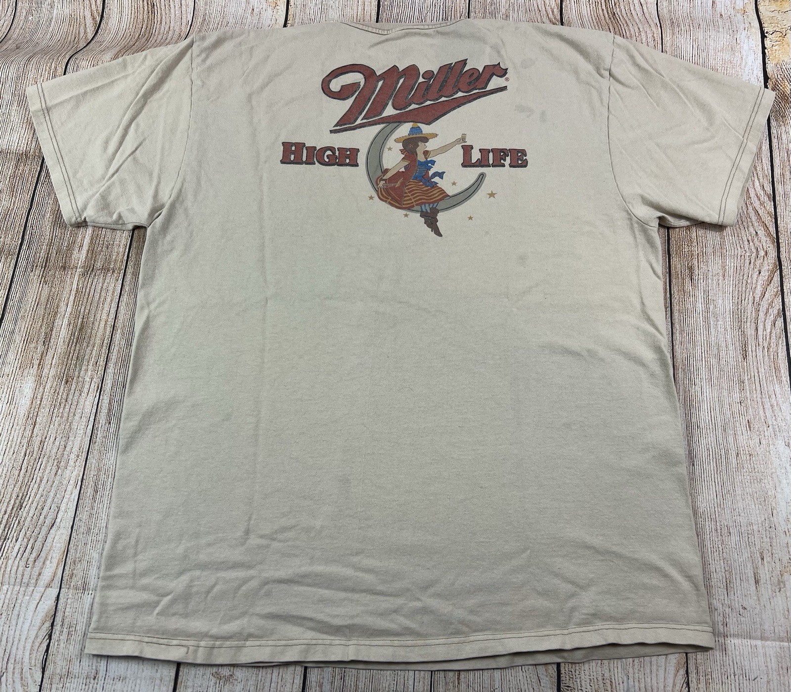 Tee Luv Miller High Life Tan T Shirt Size Large gallery