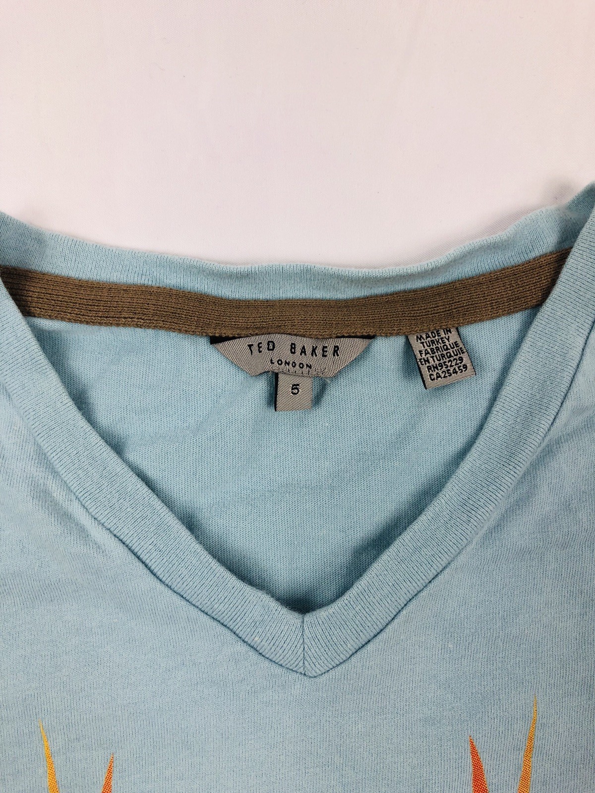 Ted Baker London Graphic T-Shirt Men’s sz 5 M Blue " Get it Hot So Satisfied Cr" gallery