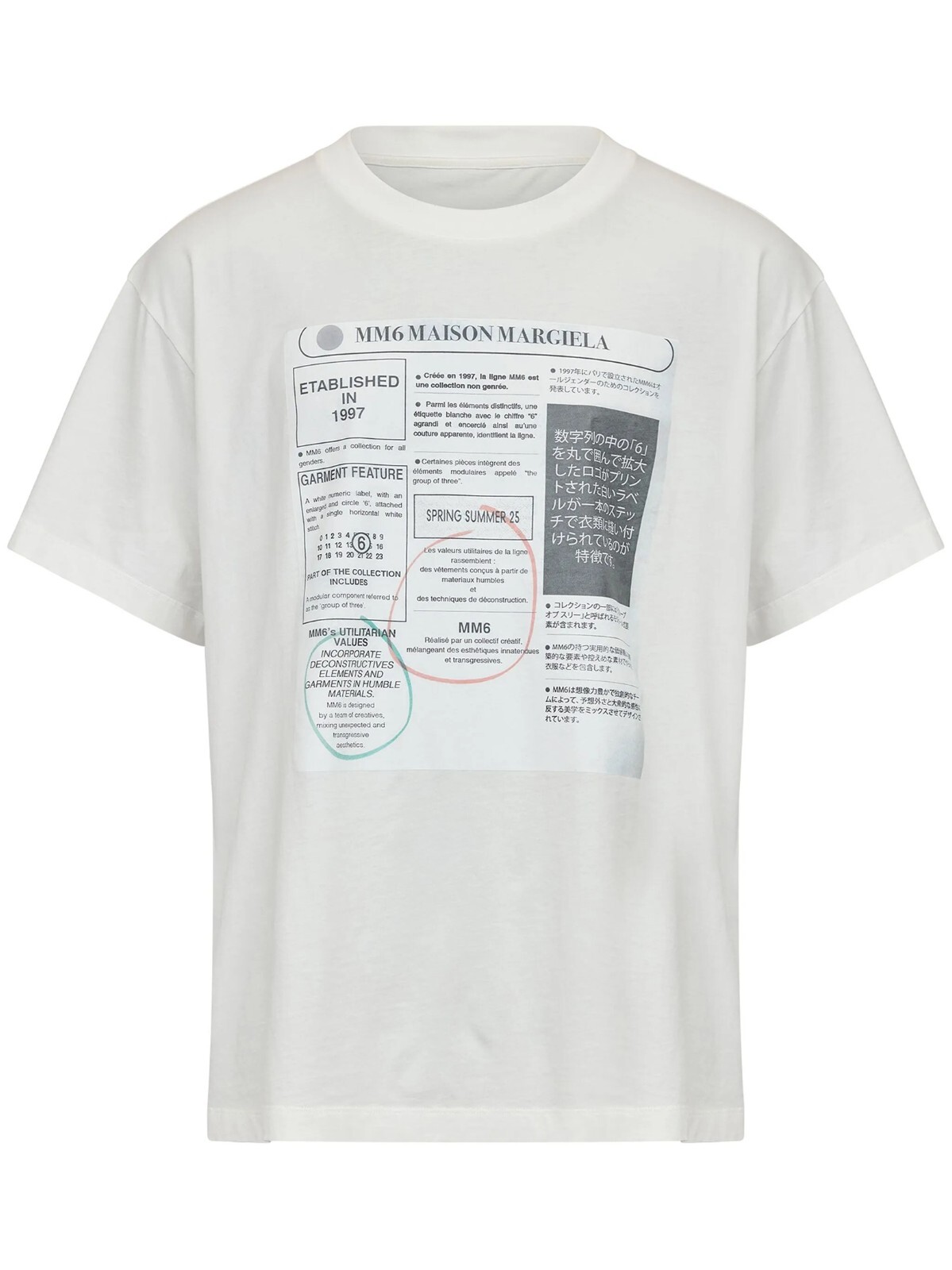NW maison margiela MM6 graphic-print T-shirt white SH0GC0043S24312 regular