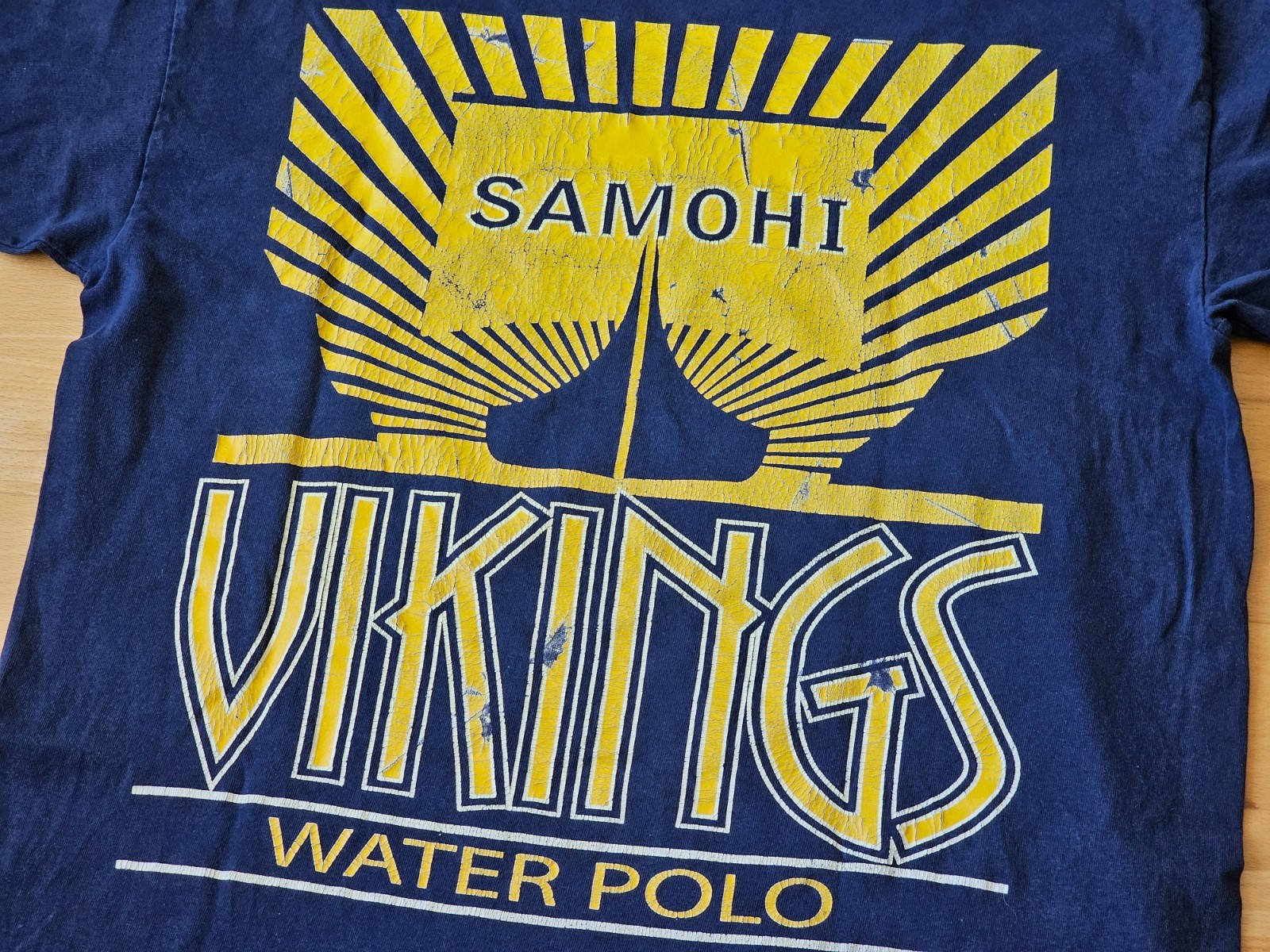Santa Monica High School SAMOHI Vikings Water Polo Vintage T Shirt Blue cotton L gallery
