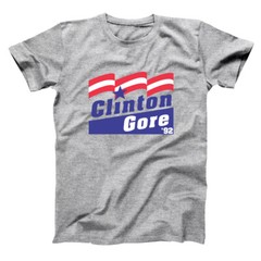 Clinton Gore 92 Retro Election Bill Hillary Gray Basic Men’s T-Shirt