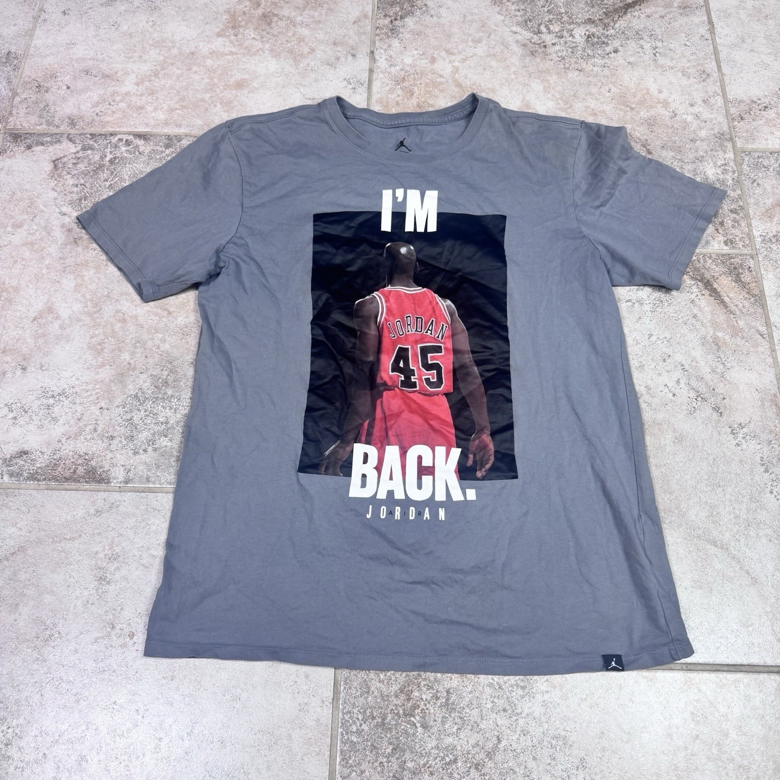 Jordan I’m Back #45 Nike Air Gray Shirt Mens Medium Short Sleeve Basketball