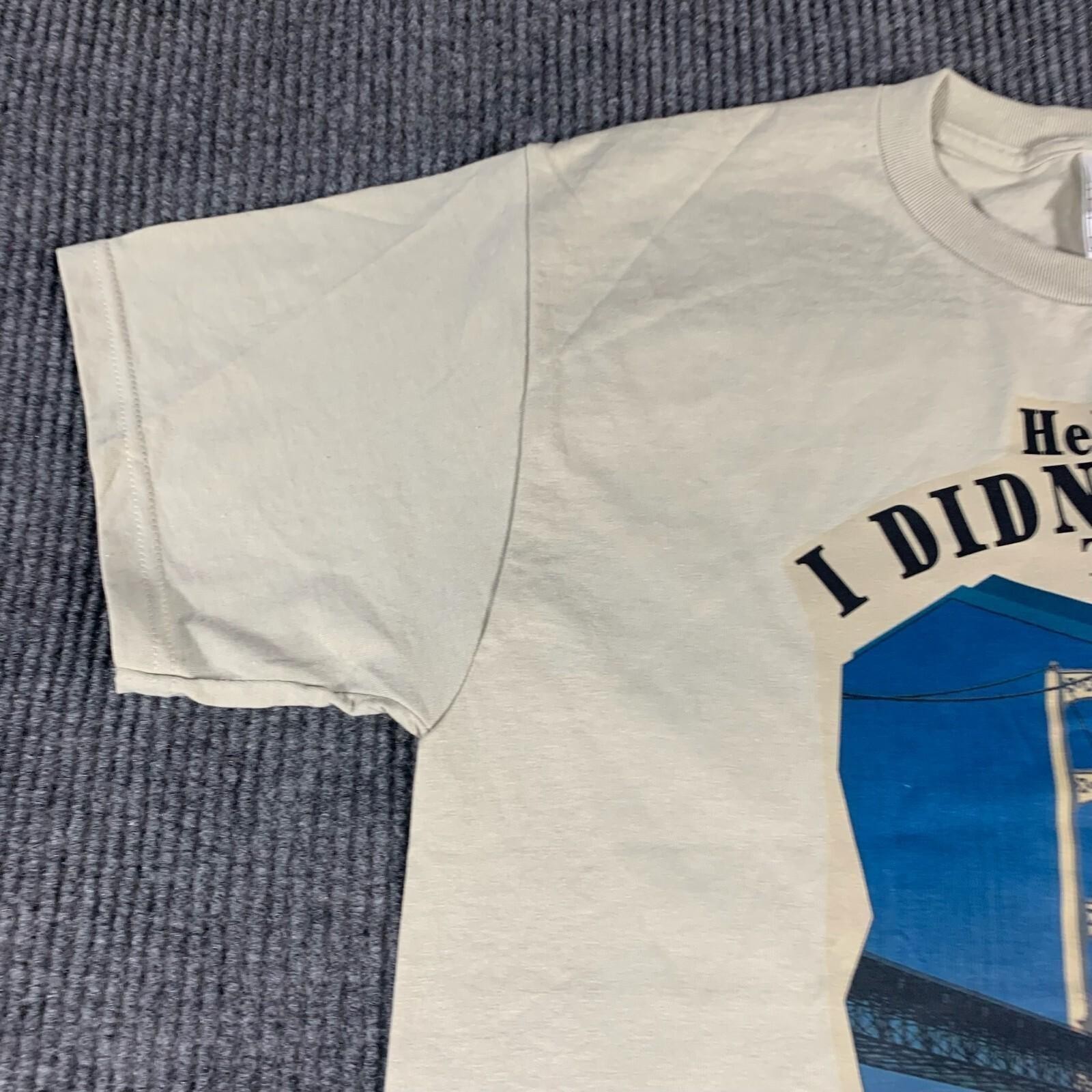 VTG Fruit of the Loom T Shirt Mens Large Beige Y2K Mackinac Bridge Labor Day USA gallery