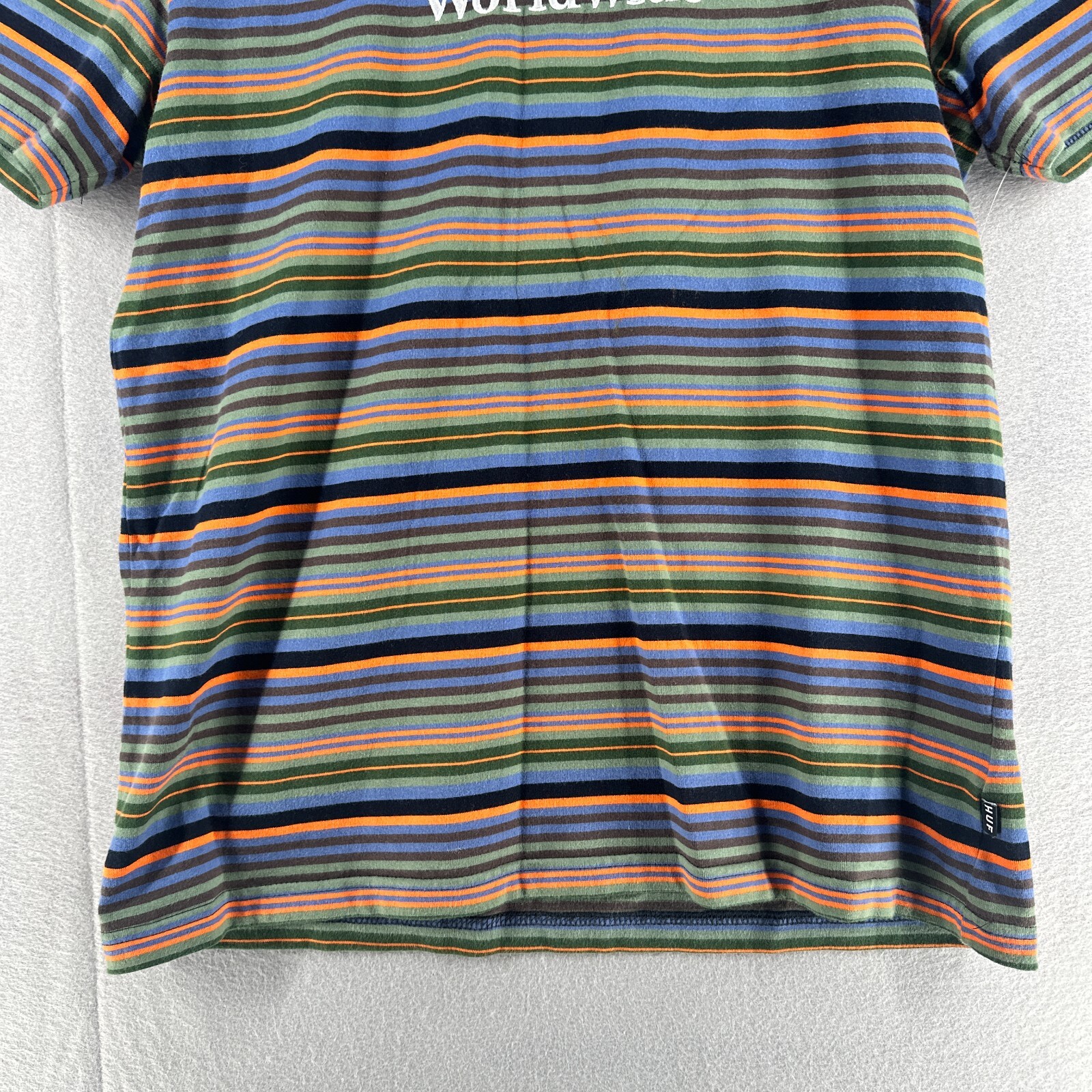 Huff Mens Shirt Small Blue Contrasting Trim Casual Short Sleeve Embroidered Logo gallery