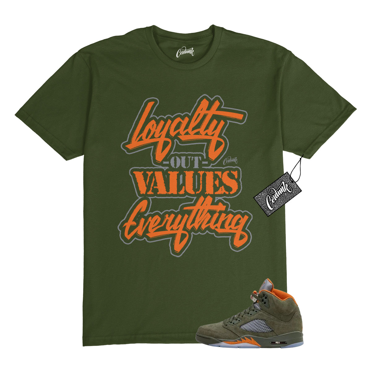 5 Olive Army Solar Orange Black Grey T Shirt Match LYLTY