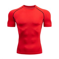 Men Running Compression T-shirt Short Sleeve Sport Tees Gym Fitness Sweatshirt M