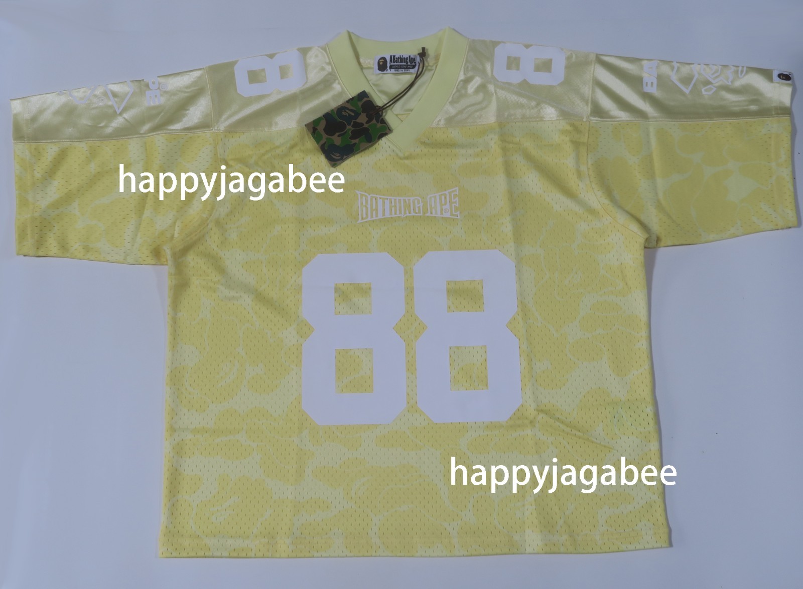 A BATHING APE Men's SOLID CAMO MULTI LOGO RELAXED FIT FOOTBALL JERSEY TEE rz gallery