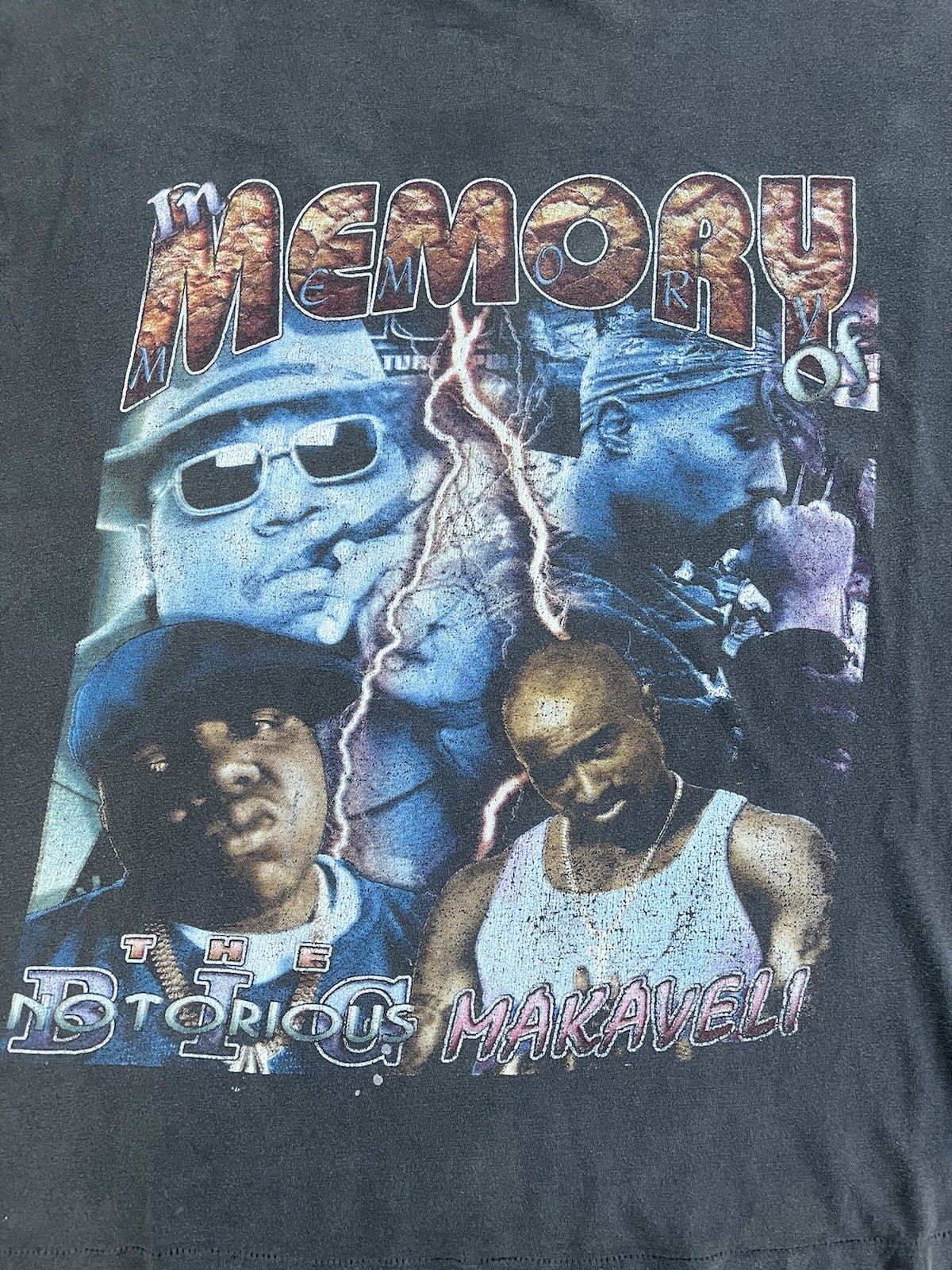 Vintage 90s Tupac Biggie Smalls ‘In Memory Of’ Rap Tee Stop The Violence XL gallery