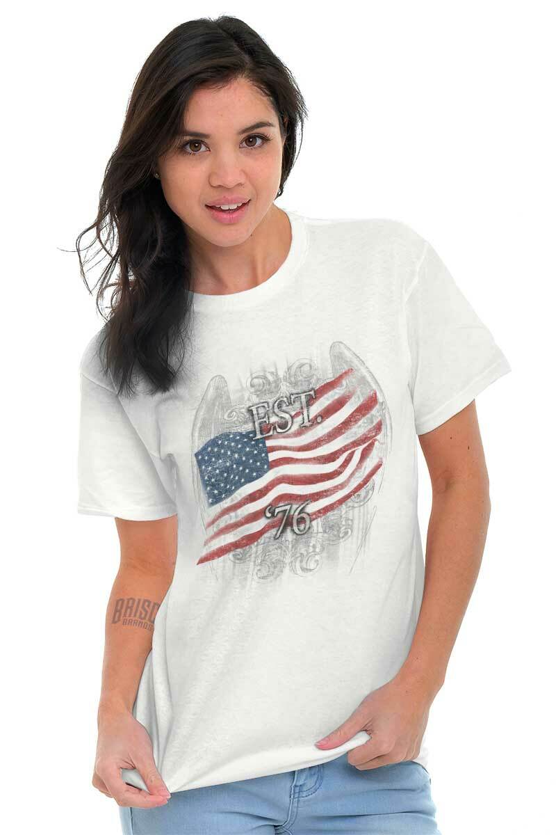 American Flag USA Patriotic United States Adult Short Sleeve Crewneck Tee gallery