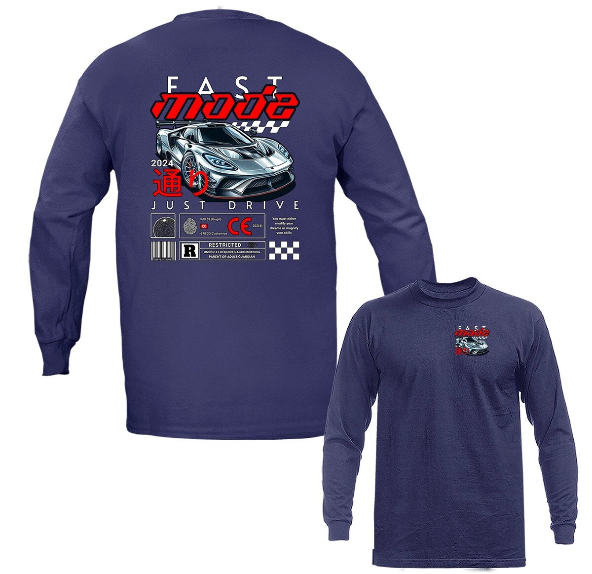 Fast Mode Imported Tuned Custom JDM Sports Car Graphic Long Sleeve gallery
