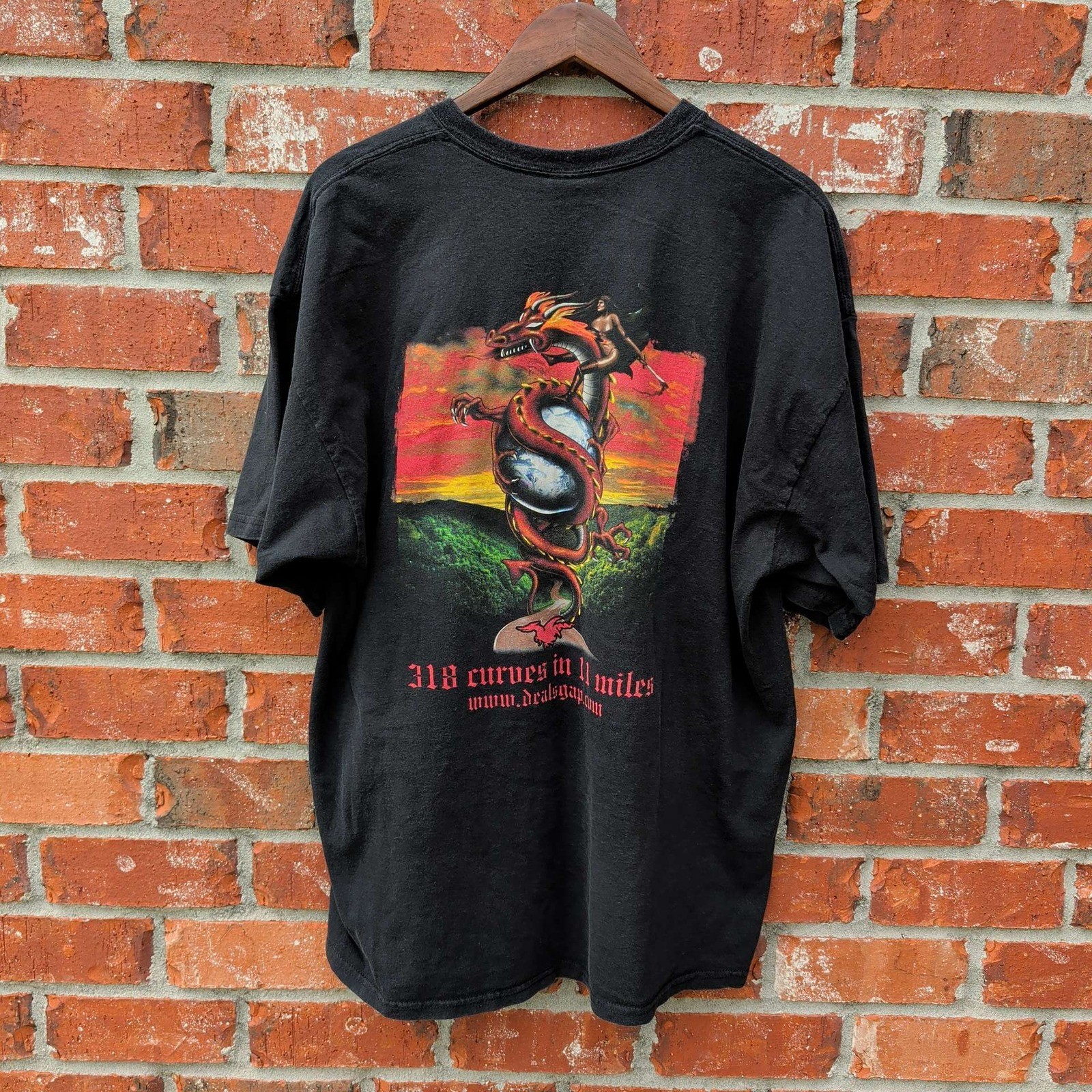 Deals Gap Tail of the Dragon T-Shirt Mens 2XL Black gallery