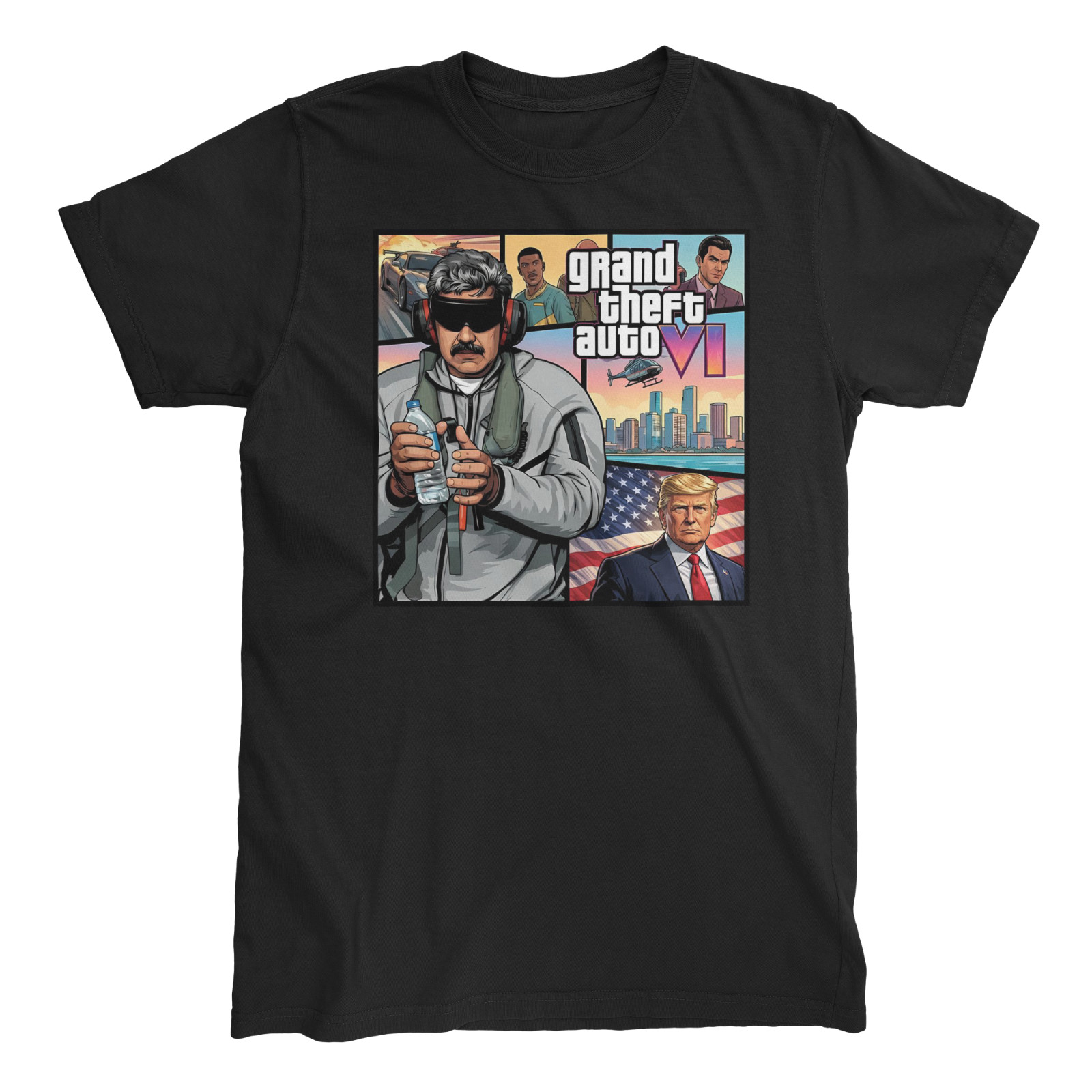 MADURO CAPTURED GTA T-Shirt Black S-3XL Trump Venezuela USA US Forces Gift Funny gallery