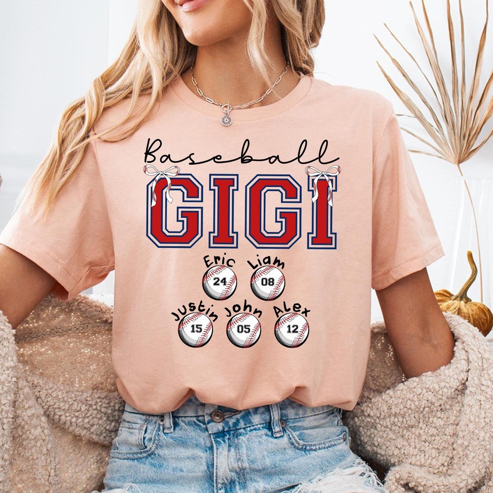 Personalized Baseball Gigi Shirt Custom Player Name Number Grandmothers Gift Tee
