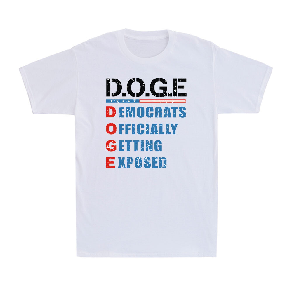 D.O.G.E DOGE Democrats Officially Getting Exposed US Flag Vintage Men’s T-Shirt