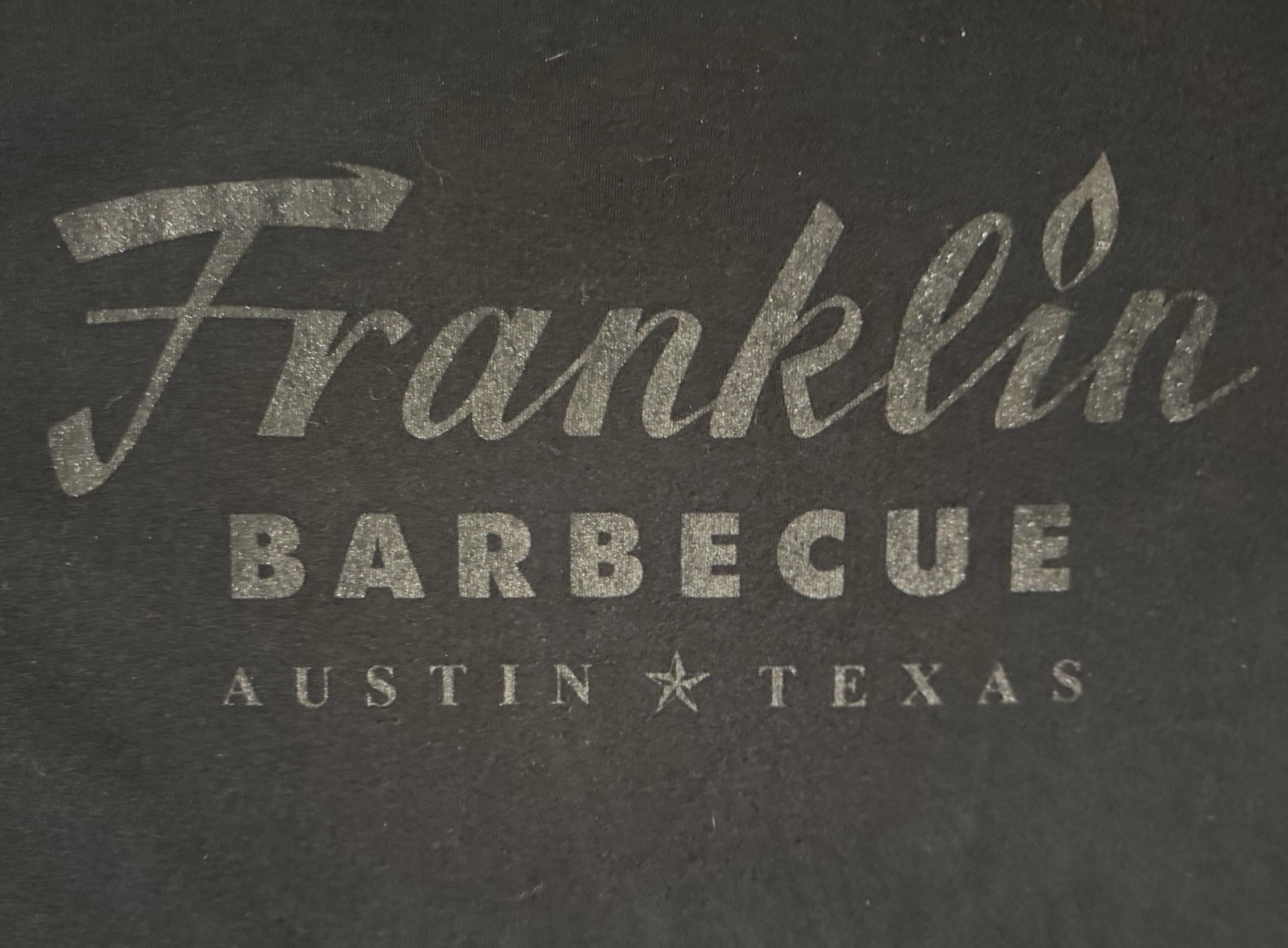 Franklin Barbecue Austin Texas Black Tonal Sparkle T Shirt Size Unknown 21x29 gallery