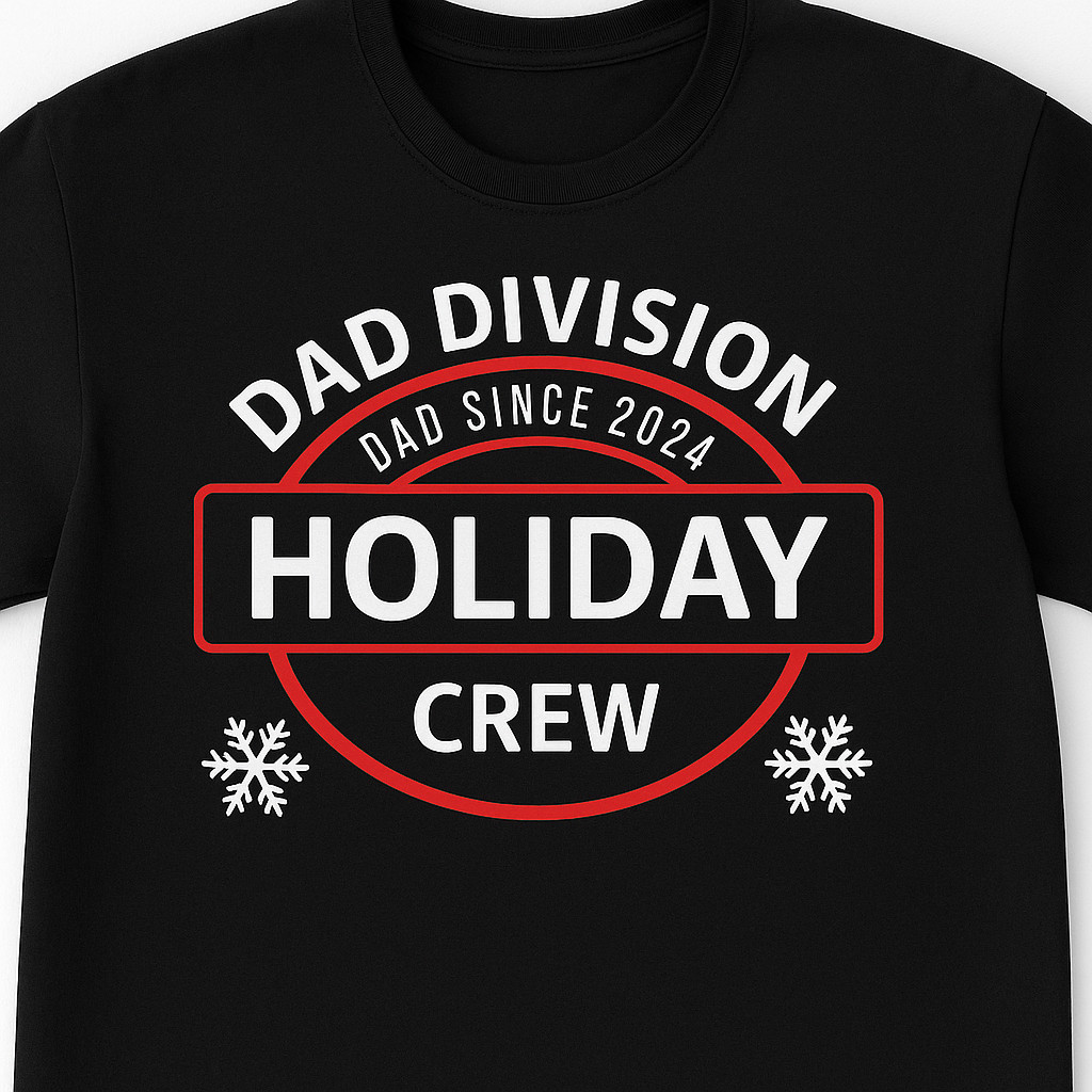 Dad Division Holiday Crew Shirt – Funny Dad Christmas T-Shirt – Dad Since Custom gallery