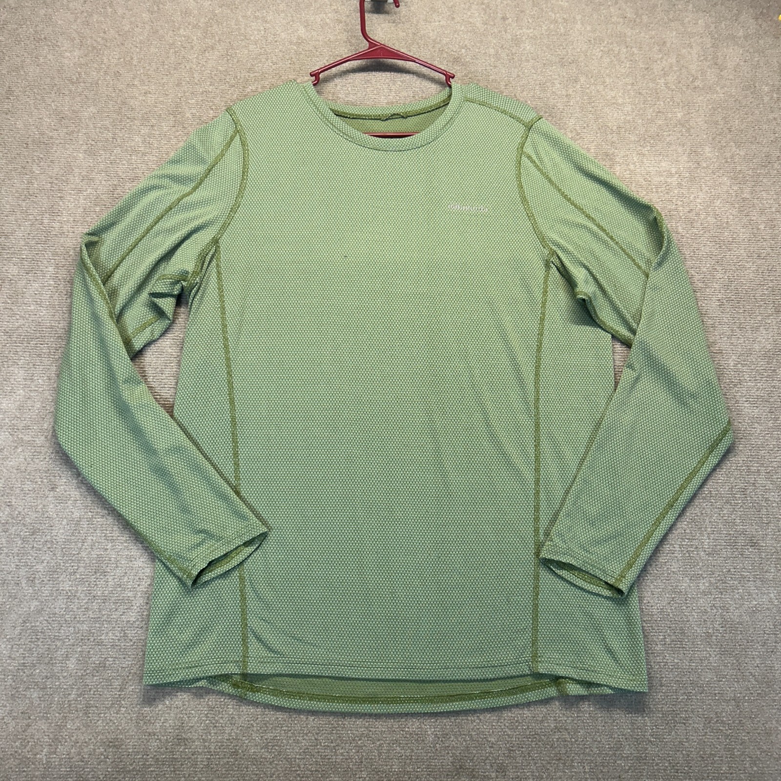 Patagonia Long Sleeve Baselayer Shirt Mens Large Green Textured Poly-Nylon Blend gallery
