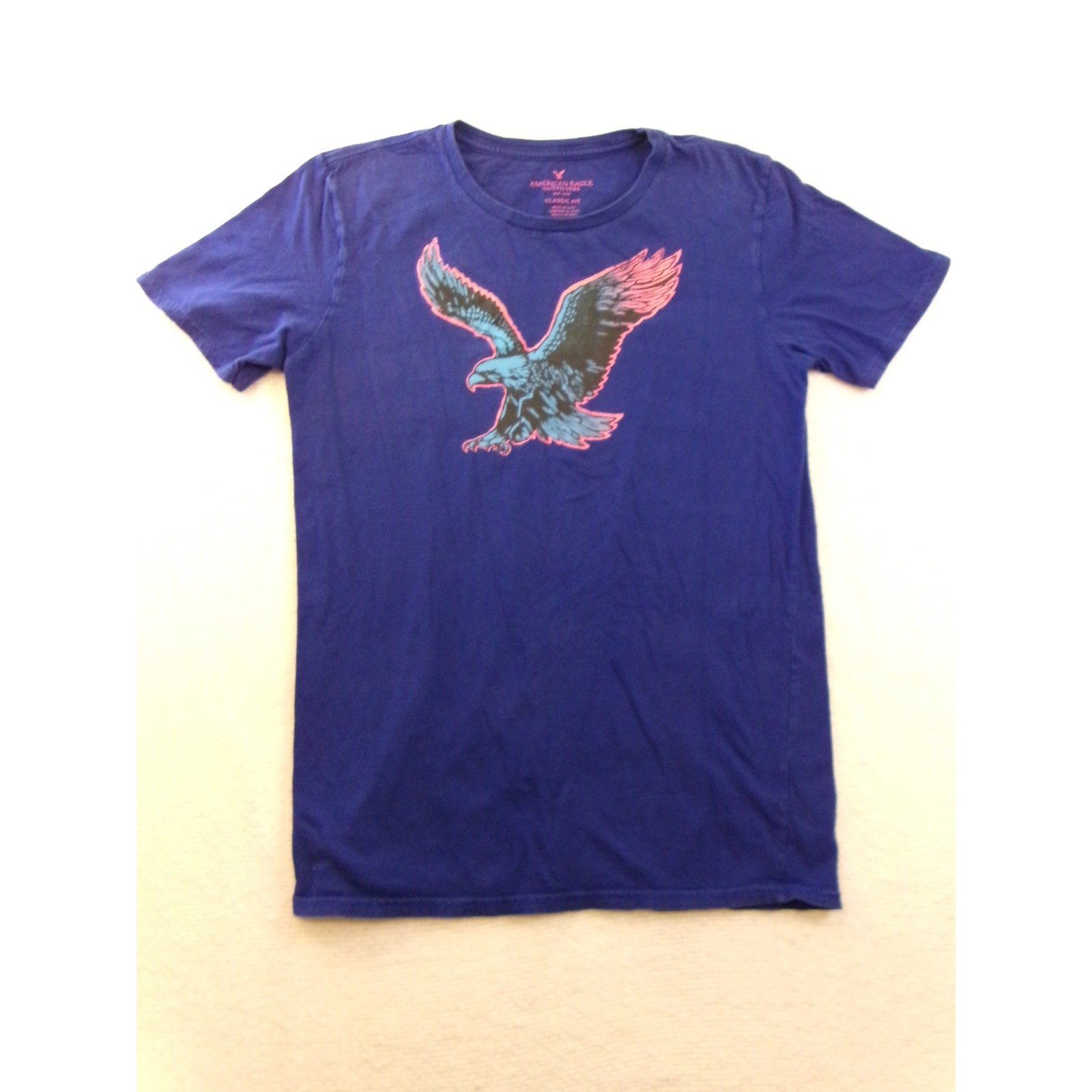 American Eagle Mens Classic Fit Eagle Graphic T-Shirt Blue Medium Tall MT gallery