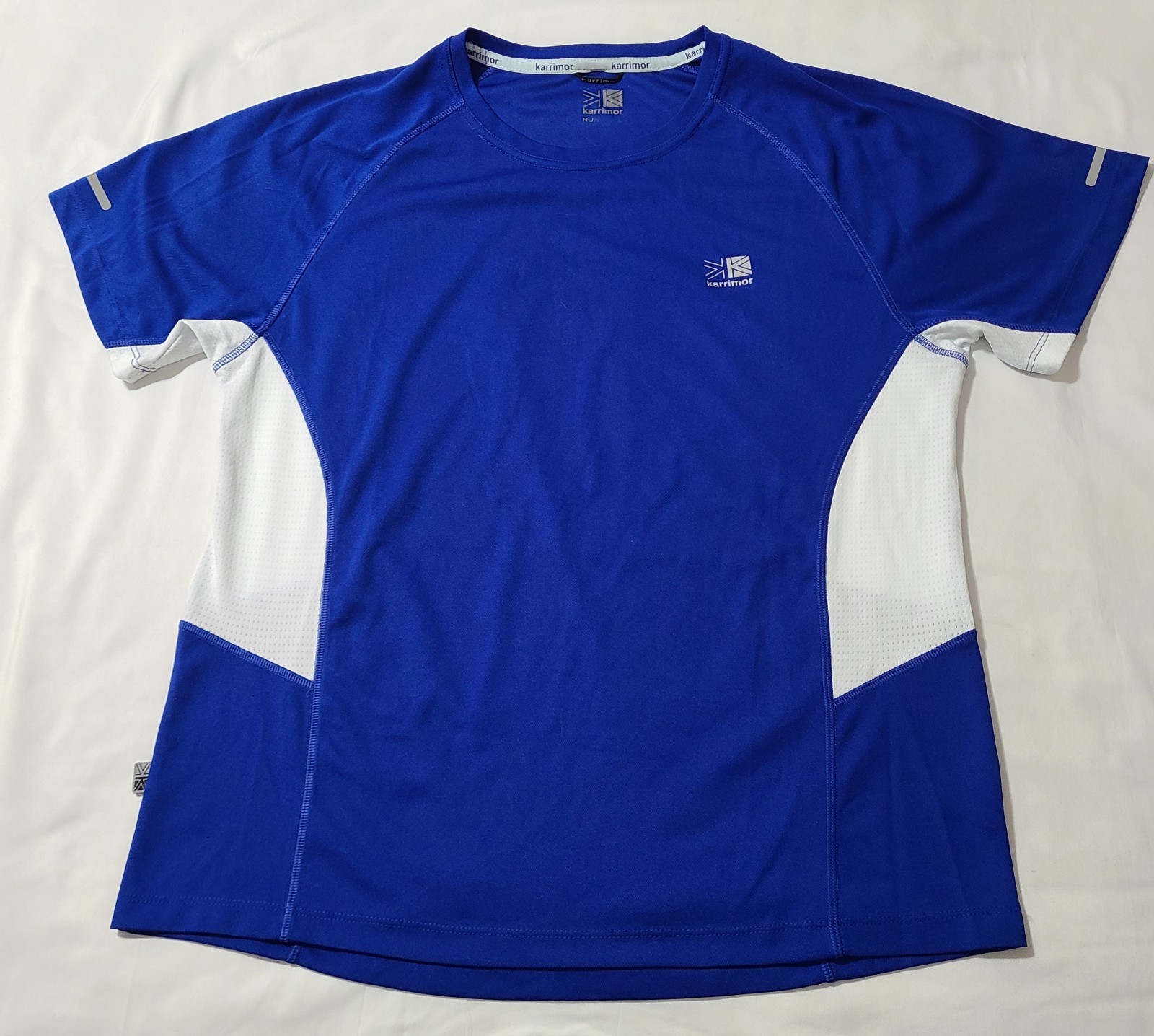Karrimor Running Shirt Mens Sz Large Blue & White Jogging Gym Breathable Hiking