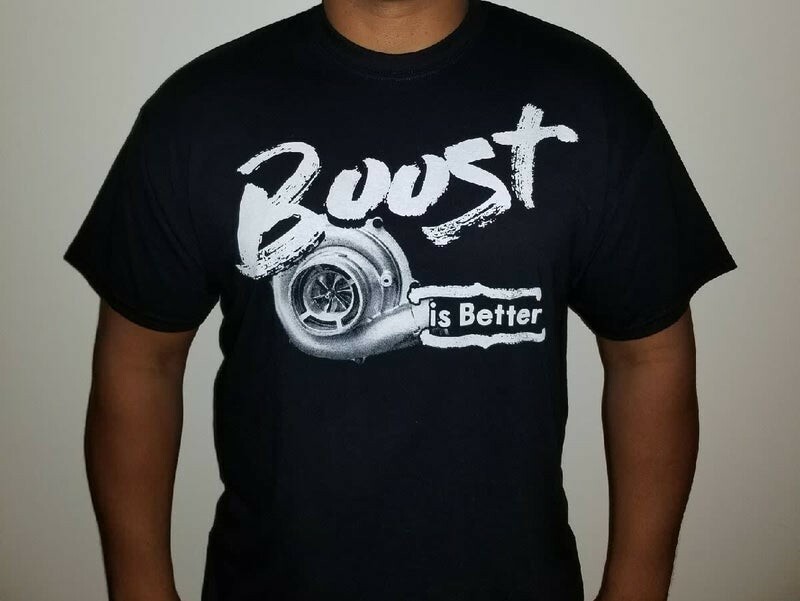 Boost Is Better Custom Black Racing T-Shirt: Sizes: Sm, Med, Lg, XL, 2XL, 3XL gallery