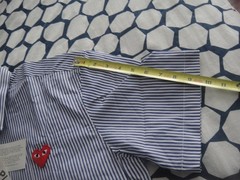 COMME des GARCONS Play Men’s Short Sleeve Shirt Blue Color RED Heart Size L ,NWT