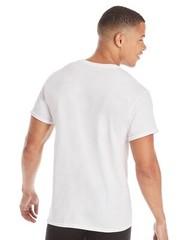 6 Pack Mens 100% Cotton Moisture-Wicking Crew Tee Undershirts,Large White