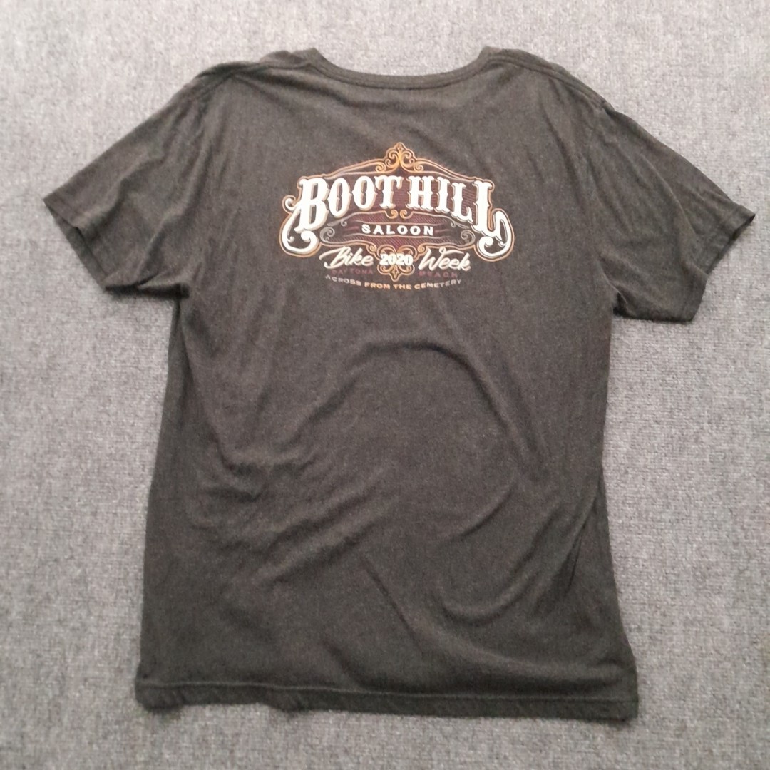 Boot Hill Saloon T Shirt Adult L Black V Neck Biker Motorcycles Daytona Beach gallery