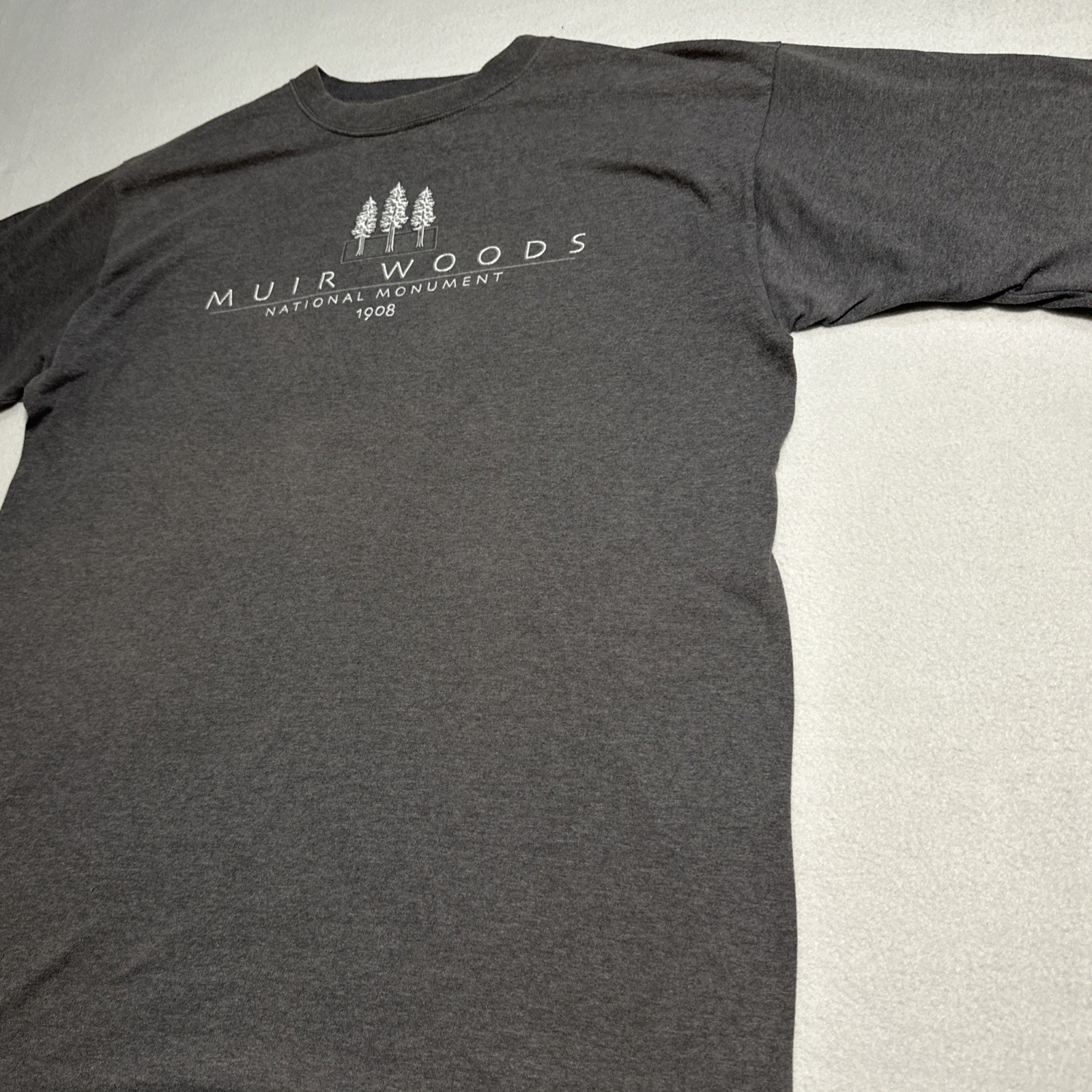 Eco Mountain Muir Woods National Monument Graphic Tee Mens XL Gray Made in USA gallery
