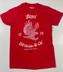 Levi’s T Shirt Levis Strauss Levi Eagle Premium Dry Foods Red 100% Cotton