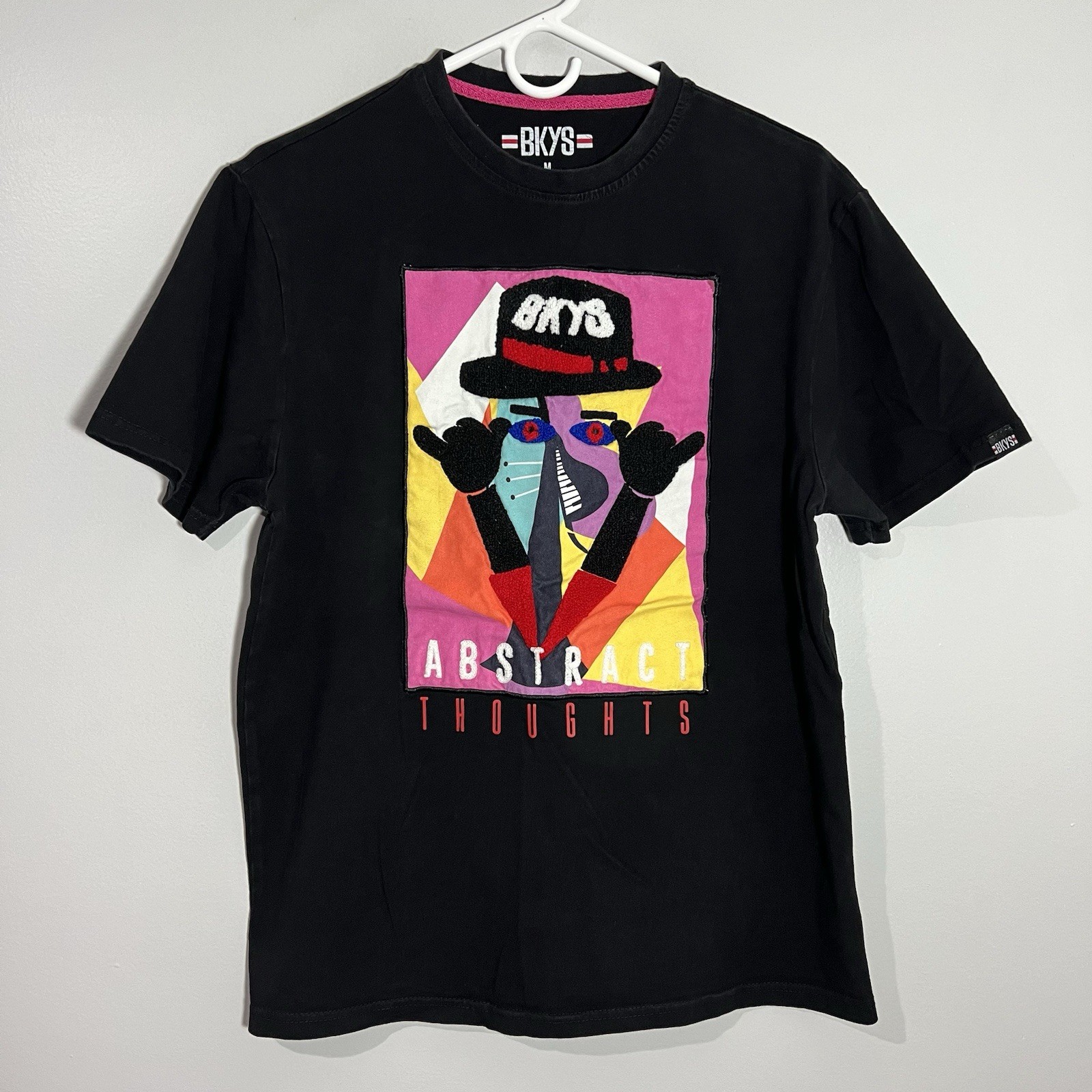 BKYS Abstract Thoughts Black Multi Color Short Sleeve T-Shirt Mens Medium gallery