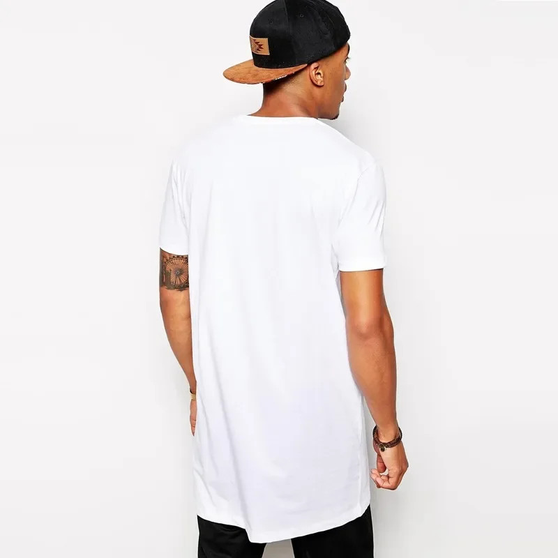 2026 Brand Men's Cotton Clothing White Long T Shirt Hip Hop Men T-Shirt Extra gallery