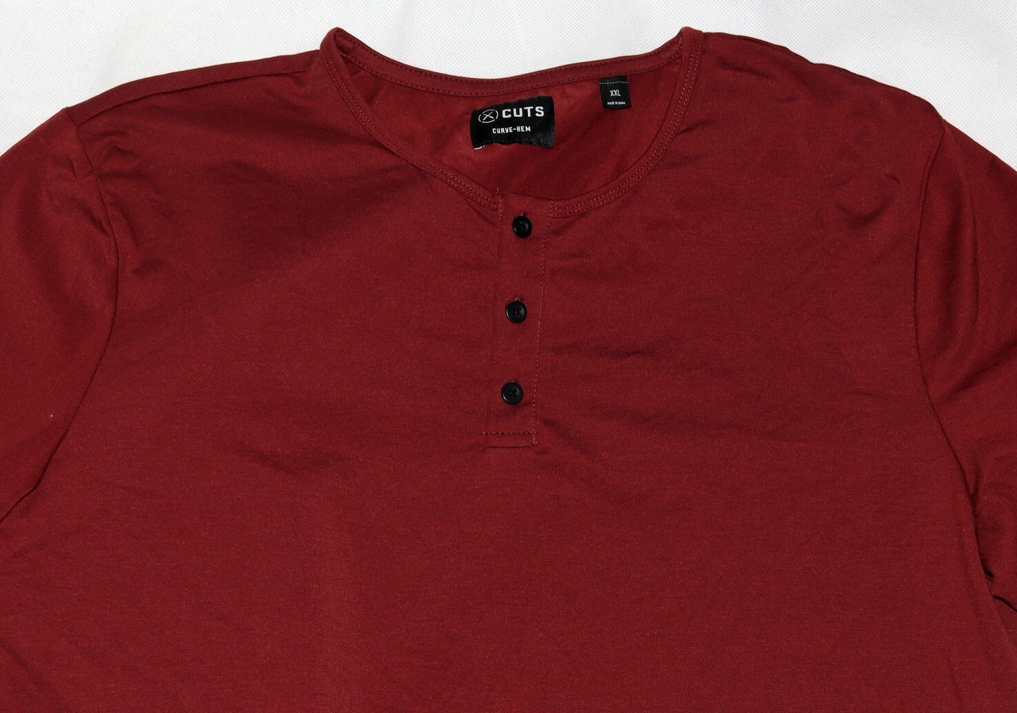 X Cuts Curve Hem PYCA PRO Men's Long Sleeve Henley Shirt Size 2XL gallery
