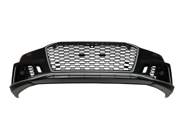 For AUDI 17-19 A4 B9 , RS4 Style Front Bumper with Chrome Front Grille w/PDC