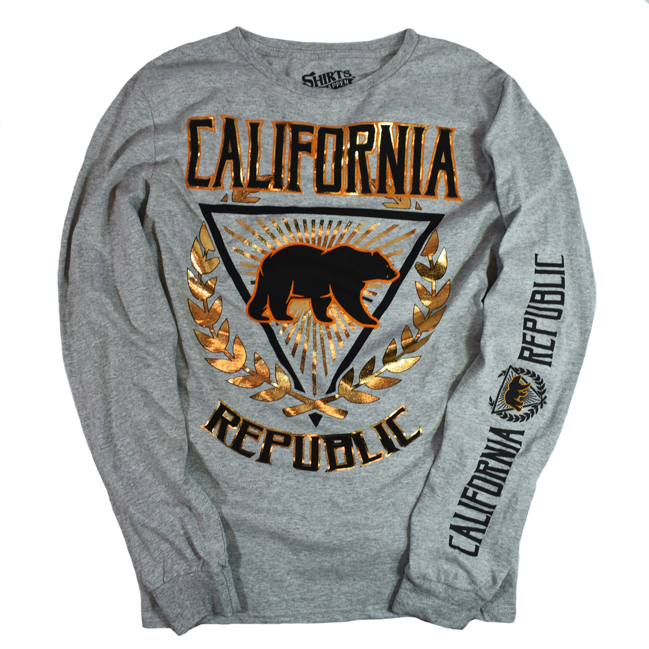 California Mens Long Sleeve Tshirt CA Republic Sunshine Cali Bear NEW gallery