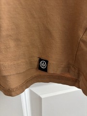 WT02 Brown V-Neck Short Sleeve Men’s Cotton T-Shirt L Pocket D-Ring Accent