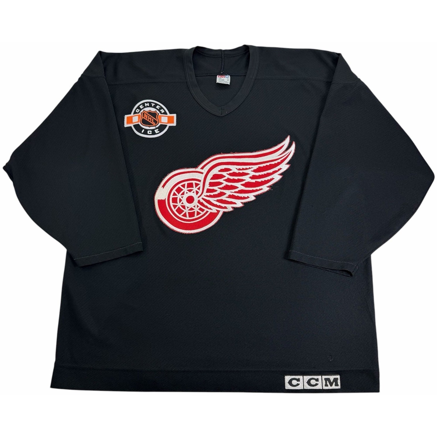 Vintage 90s Detroit Red Wings Black Hockey Ccm Jersey Men’s XL Training Practice