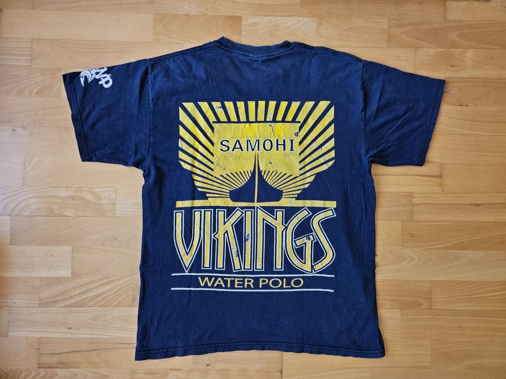 Santa Monica High School SAMOHI Vikings Water Polo Vintage T Shirt Blue cotton L
